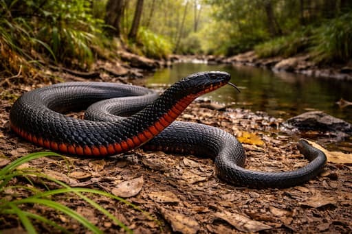 Red-Bellied Black Snake - venomous snake removal Brisbane